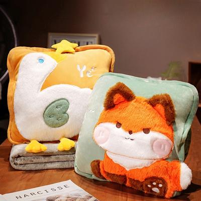 2 In 1 Throw Pillow Blanket Cartoon Air Blanket Conditioning Office Pillow Cushion Multifunctional Car Flannel Blankets