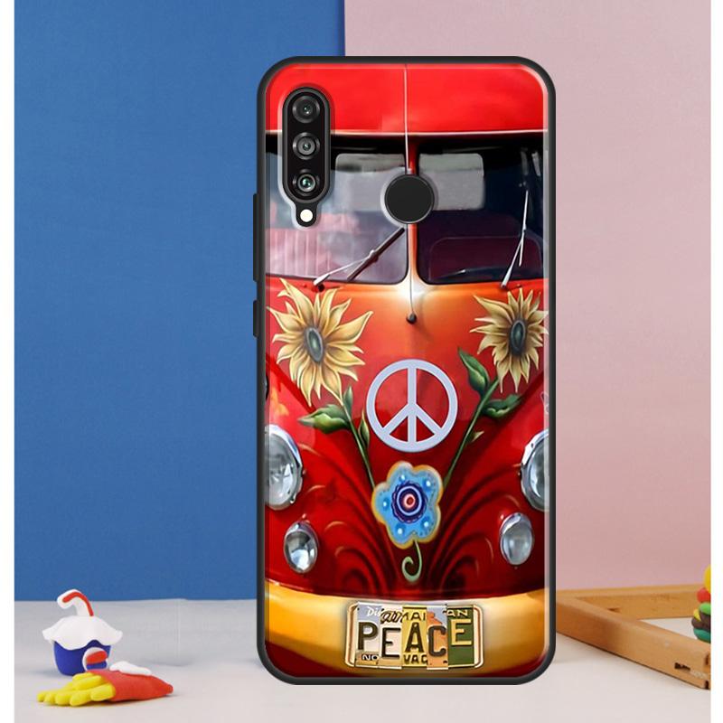 Hippie Peace Bus and Sunflower Case For Huawei Nova Y73 Y72 Y70 Y90 Y60 Y61 Y91 12s 12i 11i 8i 9 10 SE P30 P40 Lite P60 Pro