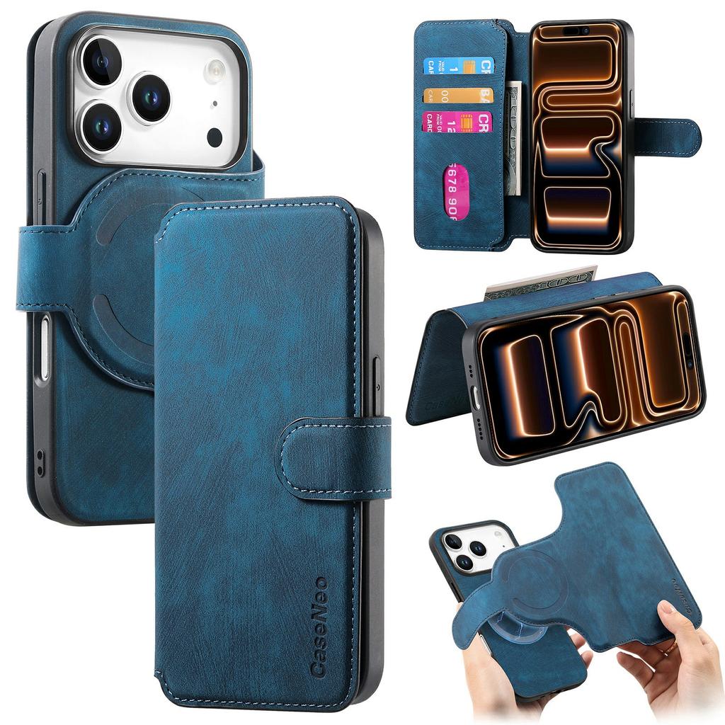 CASENEO MW-03 For iPhone 17 Pro Case with Detachable Wallet Leather + TPU Phone Cover