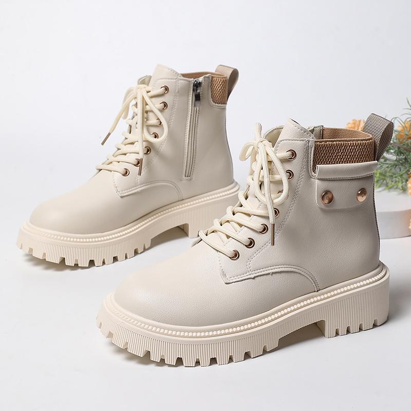 

Модные зимние теплые утолщенные плюшевые ботильоны женские модные на шнуровке на платформе ботинки в стиле милитари женские удобные на молнии из искусственной кожи короткие ботильоны 42