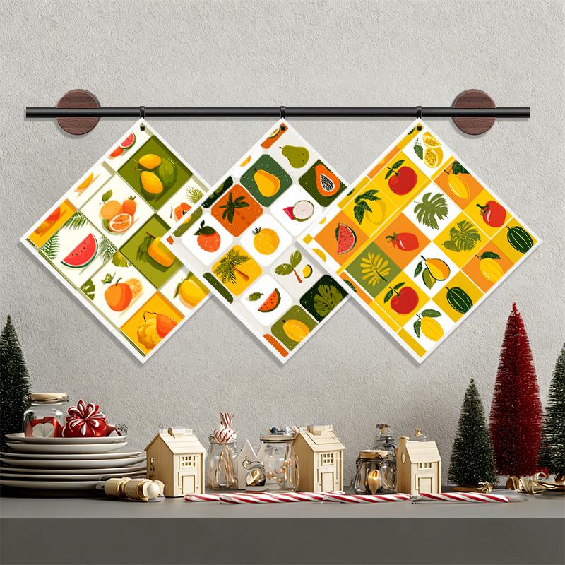 Cleaning Cloth Reusable Kitchen Dish Towels Eco-friendly Microfiber Orange Fruits Print Dishcloths Lint Free Washable Duster Rags Tea Towels 9*7inch
