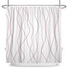Minimalist Wavy Line Shower Curtain Gradient Design Waterproof Bath Curtain Bathroom Decor Multiple Options Polyester With Hooks