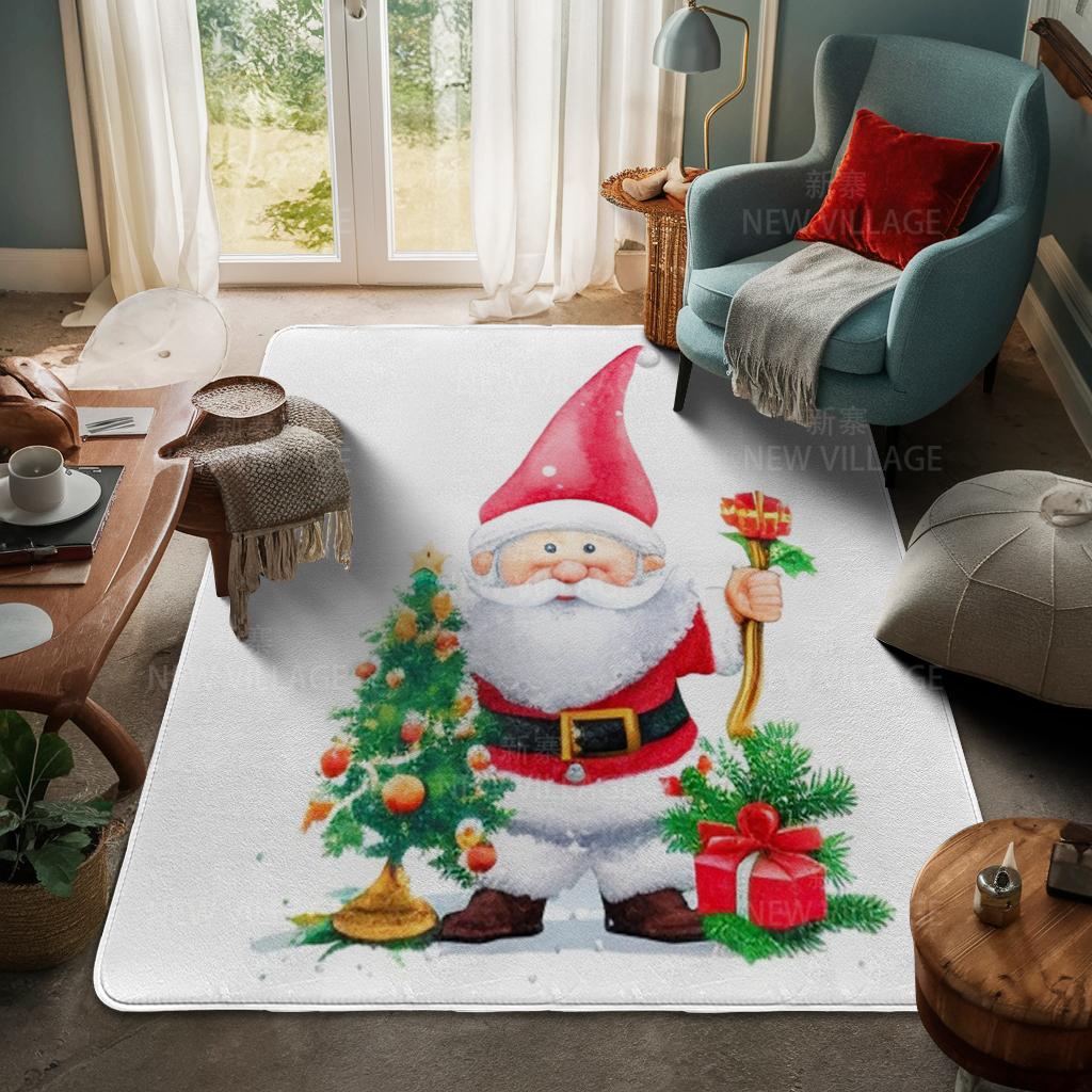 House Entrance Carpet Home Door Mat Living Room Bath Foot Bathroom Non-slip Water Absorption Rugs Bath Merry Christmas Winter