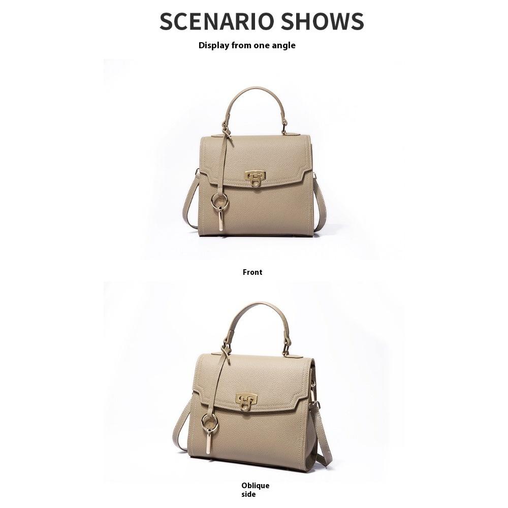 Light Luxury Leather Women's Bag Summer First-layer Cowhide Shoulder Bag Women's Versatile Portable Messenger Small Square Bag
