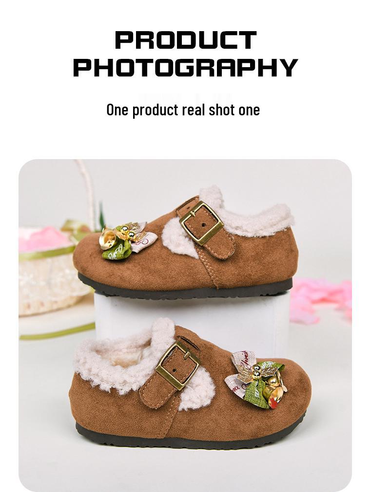 Women's 2025 New Cartoon Fluffy Birkenstock Snow Boots with Thick Sole - Warm and Full Coverage Cotton Shoes