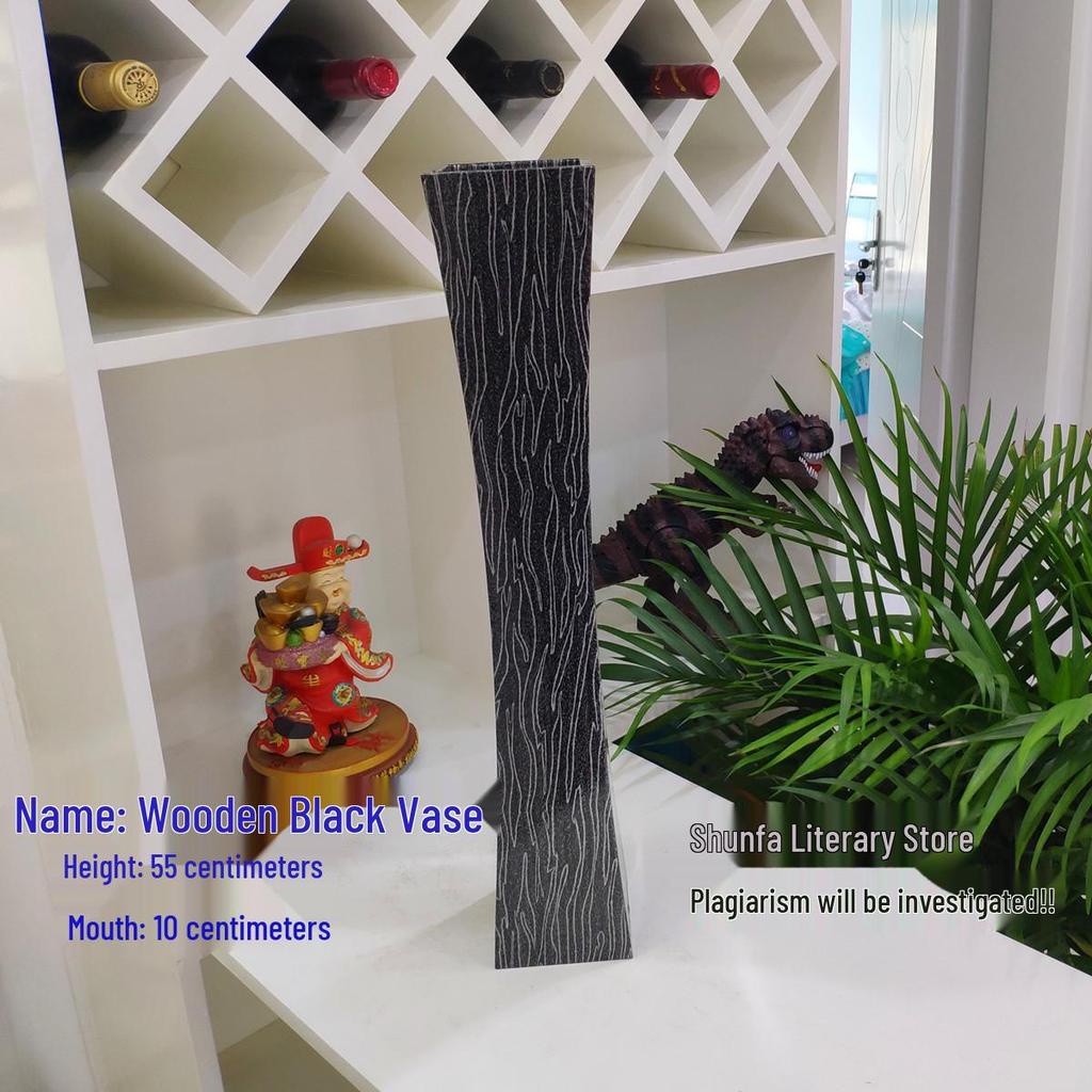 Rattan Decorative Floor Vase: Nordic Ceramic-Style Resin for Dried Flowers