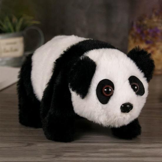 Kids Electric Plush Animal Toy Walking Tail Wagging Interactive Elephant Sheep Cow Panda Plushie Toy Toddlers Educational Simulation Animal Toy