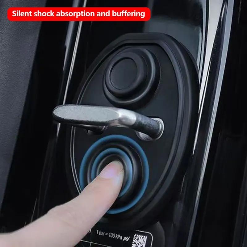 Car Door Latch Accessories Upgrade Closing Shockproof Silicone Cushion Mute Shock Absorber Protective Covers