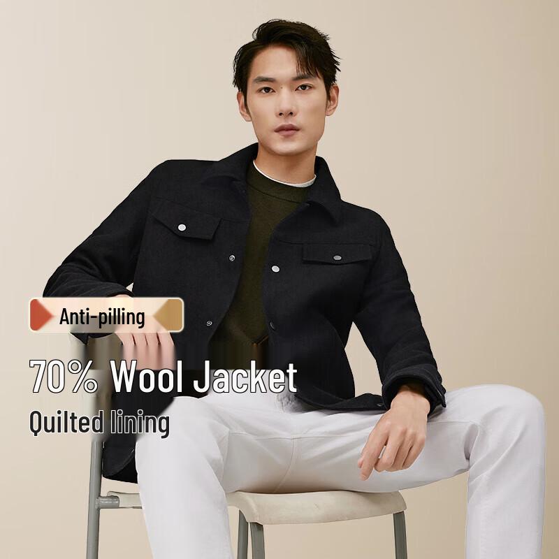Hodo Men s 70% Wool Lapel Workwear Padded Jacket 175/96A
