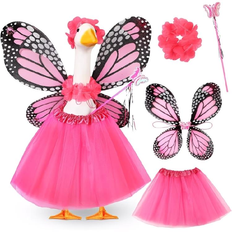 

Fantasy Inspired Geese Outfit Accessory For Creative Doorway And Wall Decoration Geese Dress With Butterfly Wing розовый