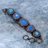 Blue Solar Quartz Gemstone Copper Electroformed Hook Friendship Bracelet Jewelry VP-122