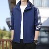 Nueva chaqueta de otoño para hombre, chaqueta con capucha de tres barras, chaqueta informal, gabardina, moda juvenil, top de moda.