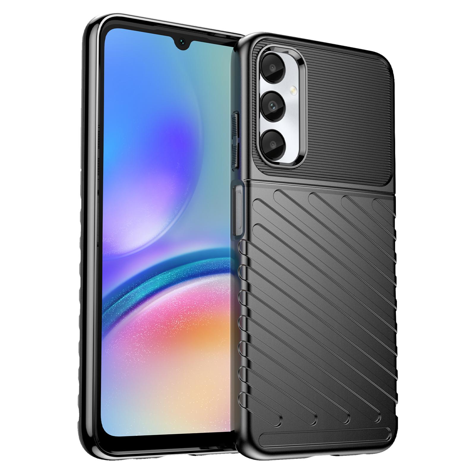 

Серия Thunder для Samsung Galaxy M14 4G/A05s 4G Чехол Утолщенный ТПУ Твиловая Текстура Задняя Крышка Телефона Black