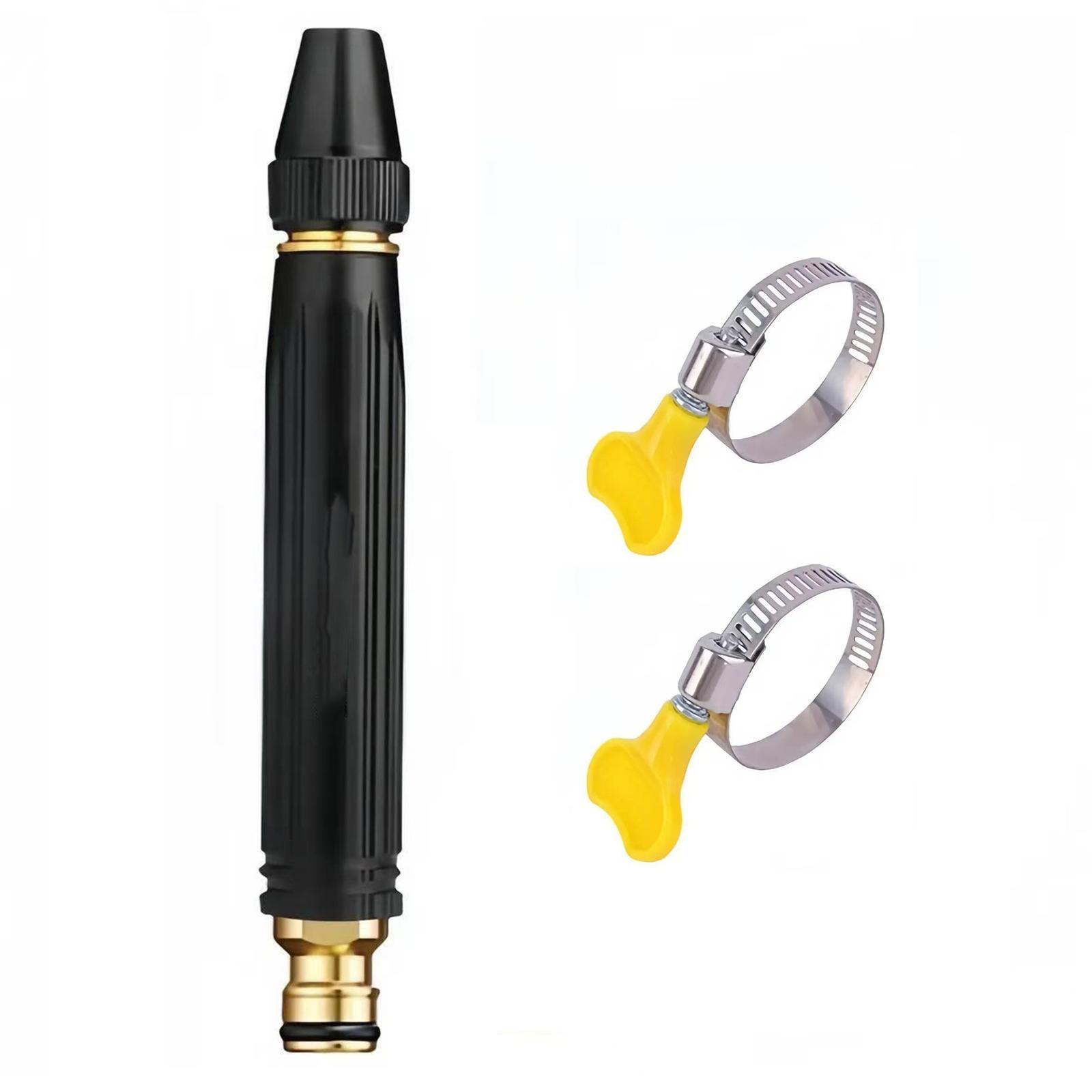 

High Pressure Washer Spray Nozzle for Home Cleaning Adjustable Hose Attachment with Two Stainless Clamps One Size