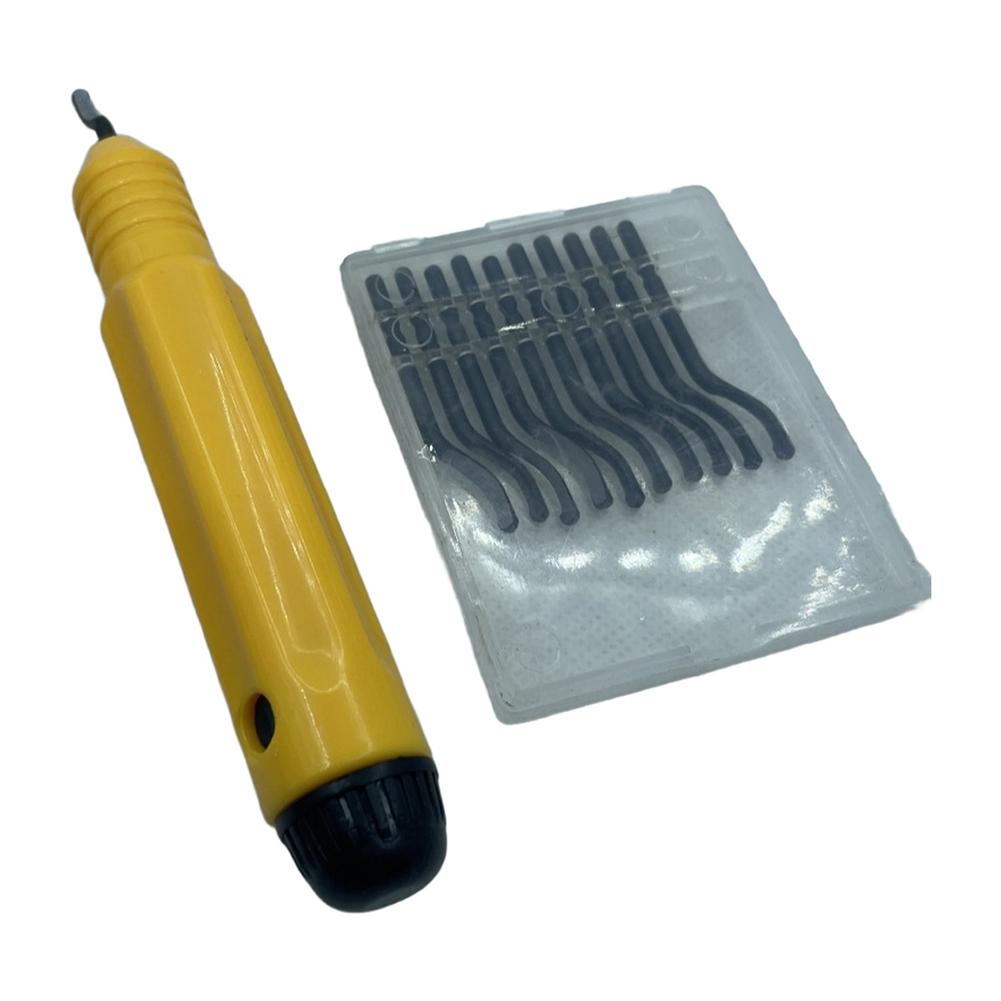 1set Reamer Tool Deburring Tool Set With 10 Swivel Blades For Metal PVC Pipes Plastics Resins Burr Remover Reamer Tool