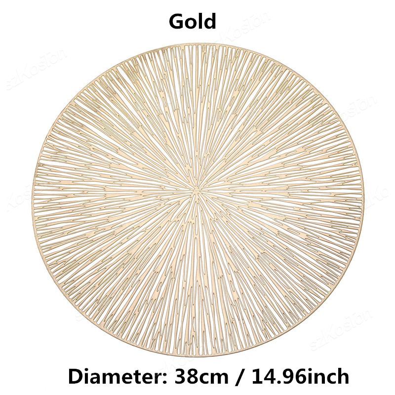 

Круглый фейерверк ПВХ подставка для столовых приборов полые коврики для стола подставка под стакан термостойкая моющаяся водонепроницаемая противоскользящая подкладка украшение для дома 38CM
