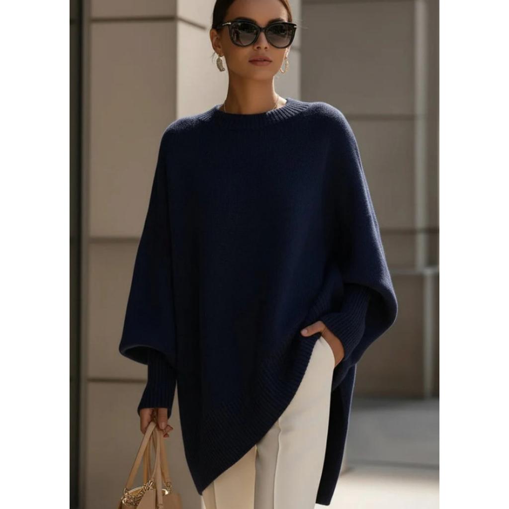 Women's Crew Neck Long Sleeve Knit Top Loose Fit Casual Solid Thick Faux Cashmere Oversized Pullover