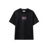 Logo Printed Drop Shoulder Crew Neck Short Sleeve T-shirt, Black, Men's