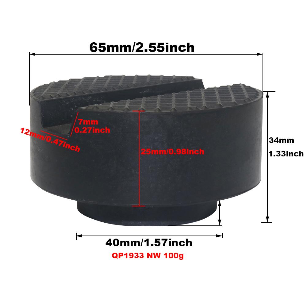 1 Pcs black rubber pad slotted floor jack pad wear-resistant shock-absorbing pad support block buffer block support