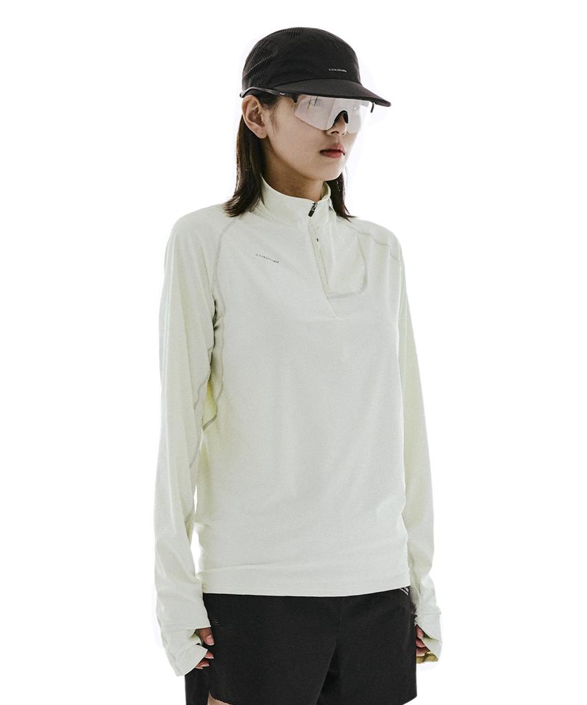Koldeuwom Tempo Grid Half Zip (Lime Cream) - Women