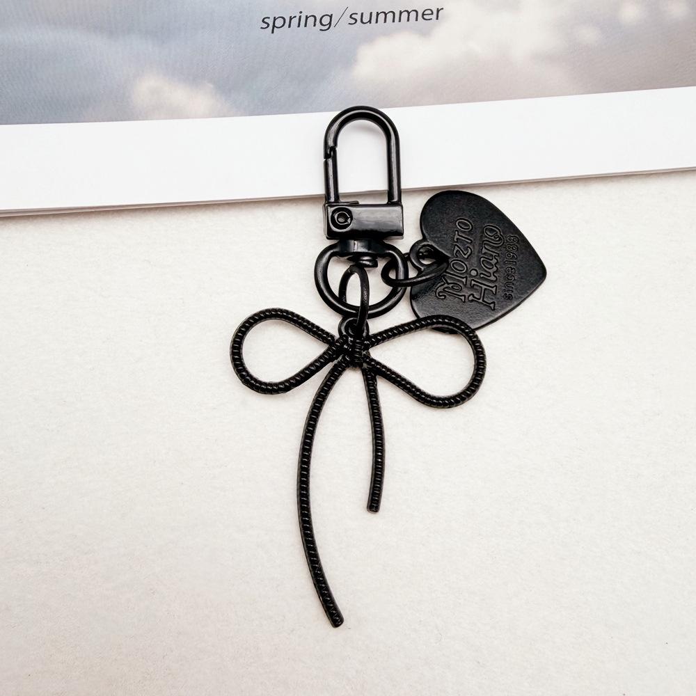 Colorful Heart Bow Keychain DIY Pendant for Bags