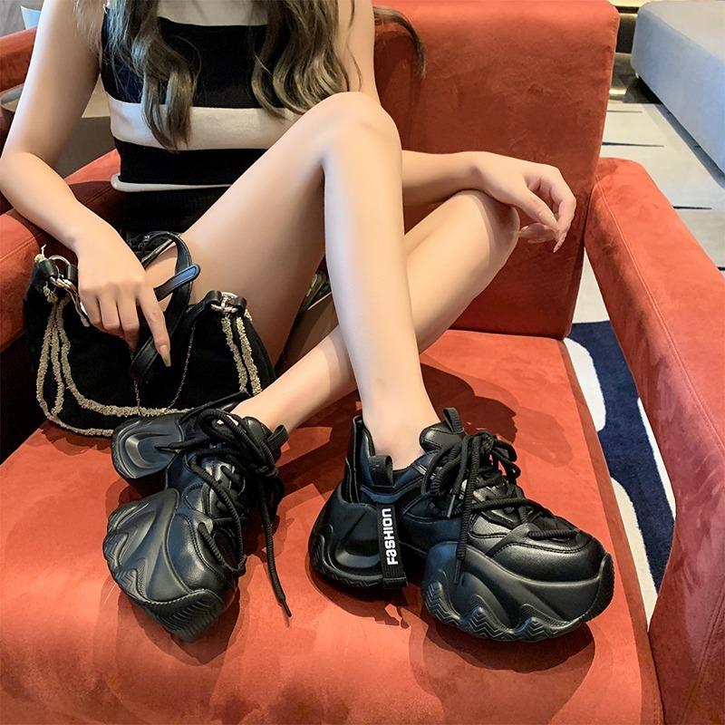 Модные женские повседневные спортивные туфли на высокой платформе 8 см — фото 5