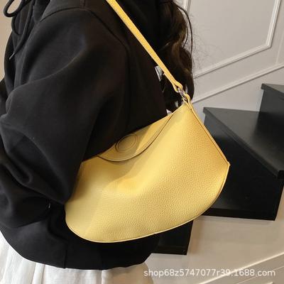 Niche Design Dumpling Armpit Bag 2025 Summer New Shoulder Messenger Bag High-end Versatile Lychee Pattern Saddle Bag