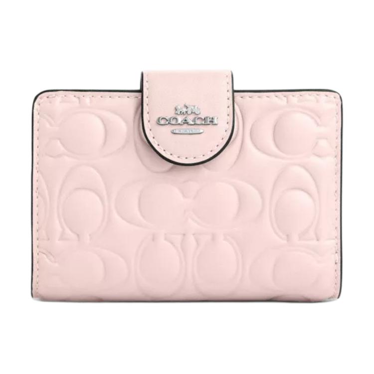Coach 13 Snap Closure Leather Wallet Women wallet Pink CZ341-SVB5 Pink