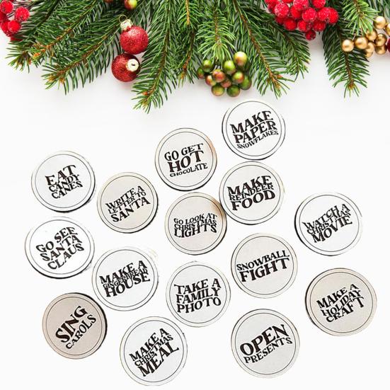 20 Pz/set Gettoni Conto Alla Rovescia Di Natale Cosa Fare Lettera Stampata Decorazione Festiva Natale Avvento Monete Di Legno Dischi Kit
