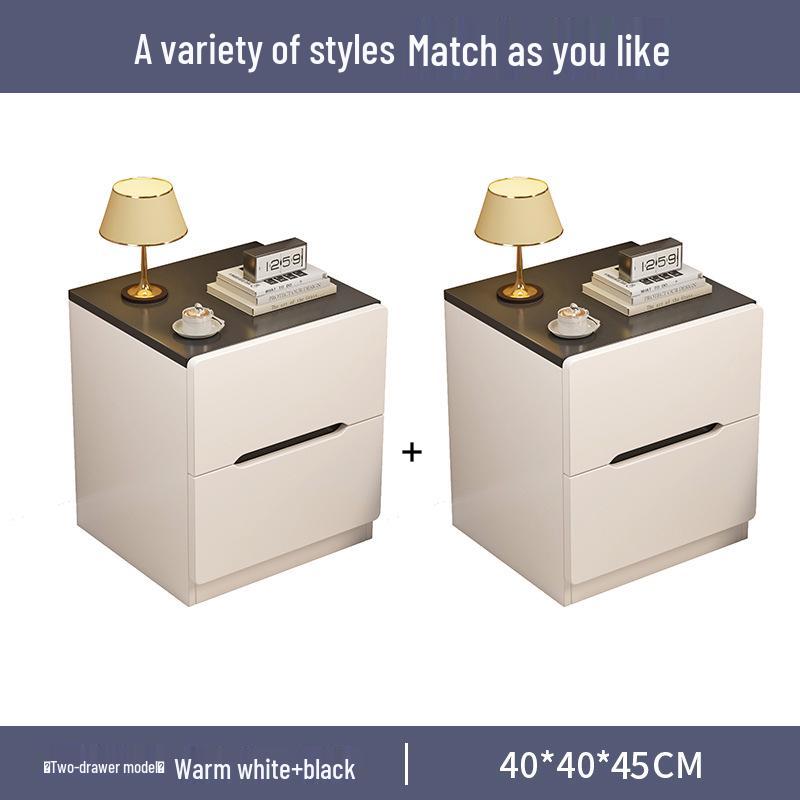 Luxury Nordic Bedside Table with Multi-Layer Shelves and Storage Drawers