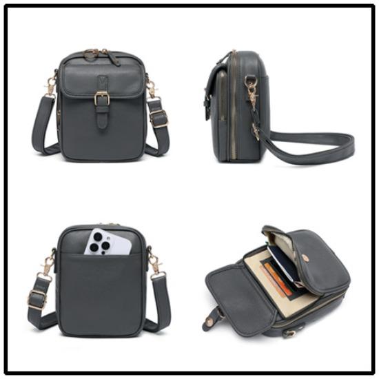Unisex Crossbody-Handytasche mit 10 Kartenfächern und RFID-Schutz