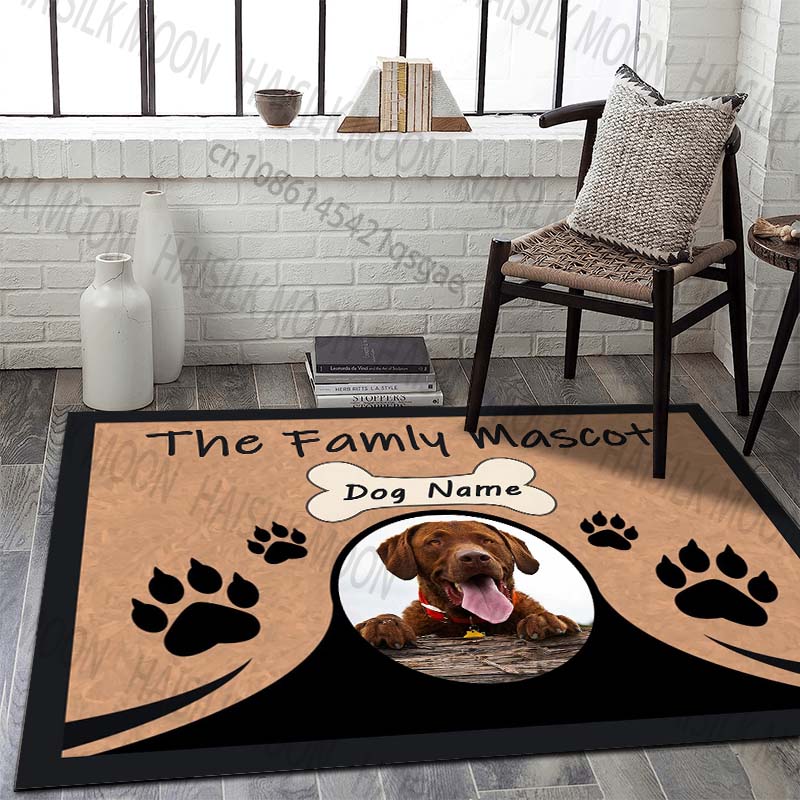 Personalisierter benutzerdefinierter Haustiername Foto Teppich Geeignet für Schlafzimmer Wohnzimmer Sofa Türbereich Teppich Verschiedene Größen Luxusgeschenke