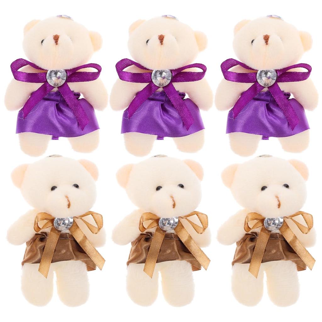 Alasum Small Plush Bears, Set of 10, Fluffy and Cute, Perfect for Kids and Girls, Home Decor, Miniature, Christmas, Graduation, Valentine's Day Gifts