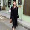 Guaranteed To Be In Stock - If Out of Stock, We Will Notify You. Striped Knitted Dress Women's New Tassel Edge Medium and Long Dress Is Cold Silk.