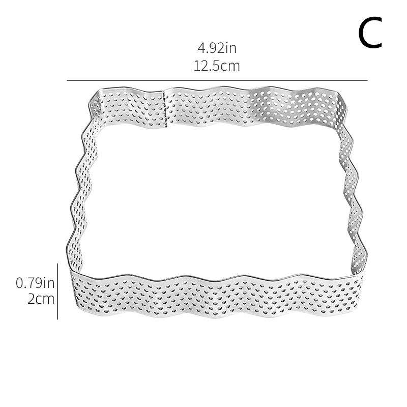 Stainless Steel Square Tartlet Molds Bakeware Mousse Circle Mould Tart Ring Cake Mold Baking French Dessert Fruit Pie Tarte Tool