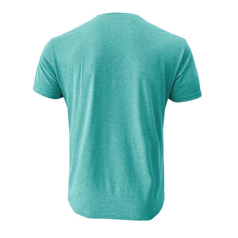 2024 Summer Men's Henley Short Sleeve T-shirt - European & American Style Crew Neck