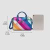 Women's Boston Handbag - Rainbow Contrast Stitching Shoulder & Messenger Bag