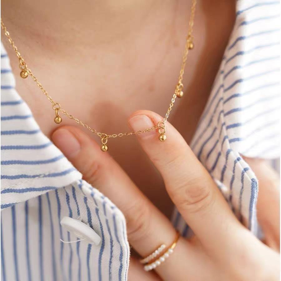 Simple Temperament Golden Beanie Necklace Female