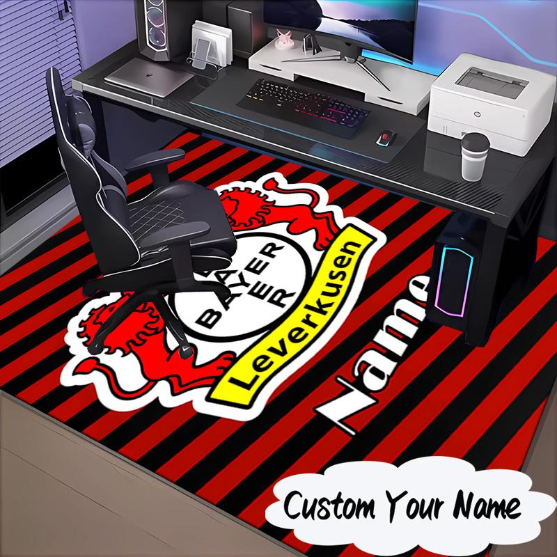 Custom Name Bayer FC Crest Rug for Living Room, Game Rooms, Office, Bedroom, Floor Mat Playful Design, Fan Gifts Christmas Decor
