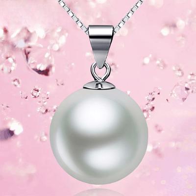 Sterling Silver S925 Náhrdelník Mušle Korálkový Přívěsek Stříbrné Doplňky Umělé perly Módní Stříbrné Ozdoby