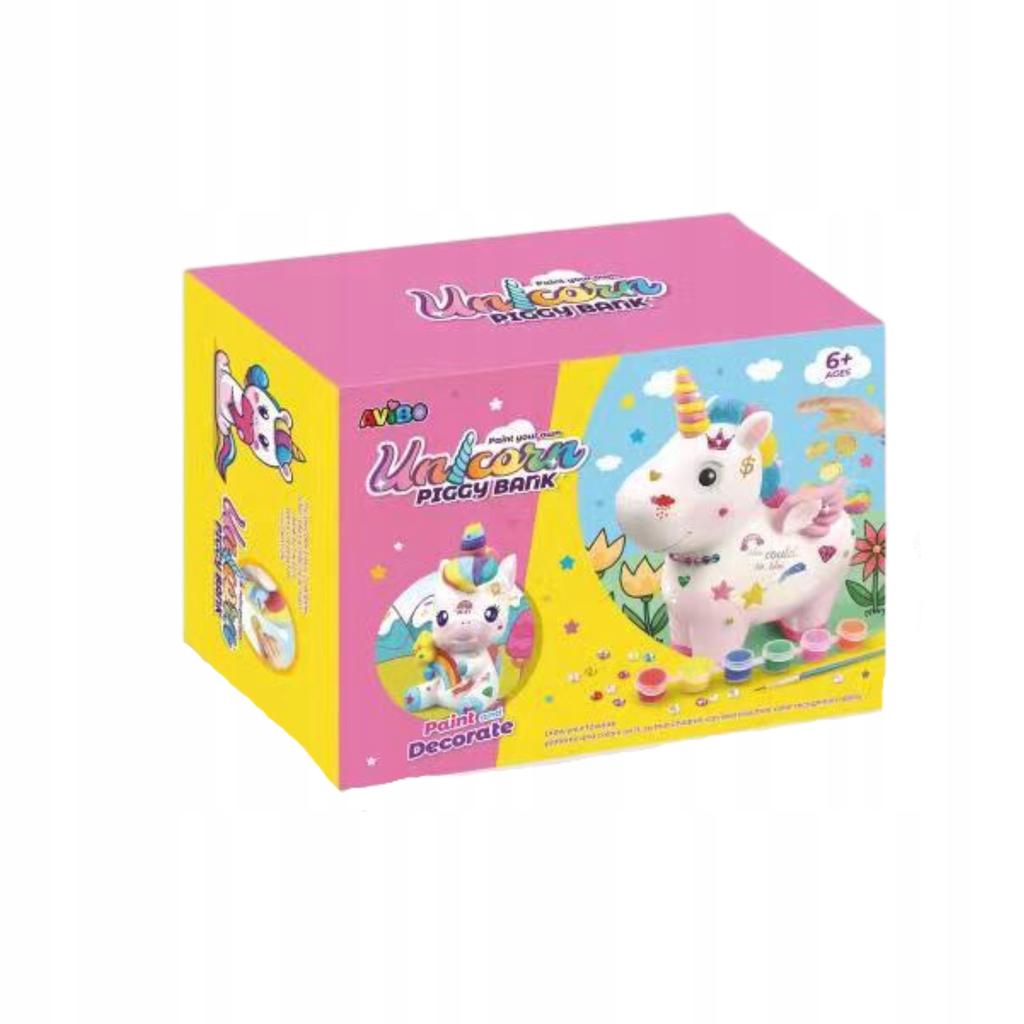 Money Bank For Children Unicorn Creative Kit Figure Paints Stickers