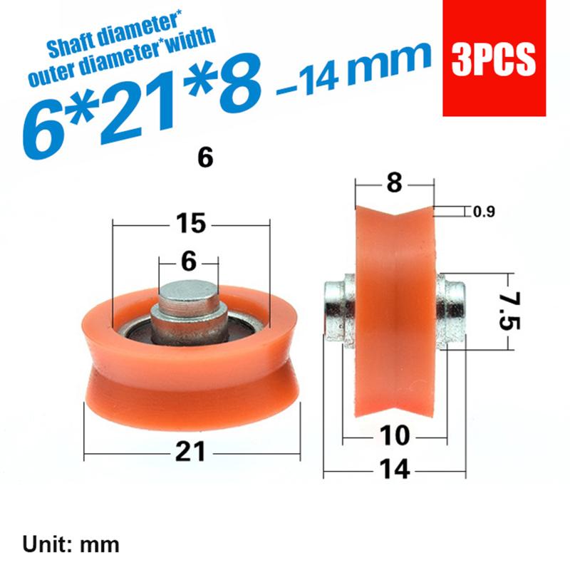 Plastic Groove Bearing Wheel with Shaft POM Nylon Roller Guide for Cabinet Sliding Door Window Track Rail Accessories