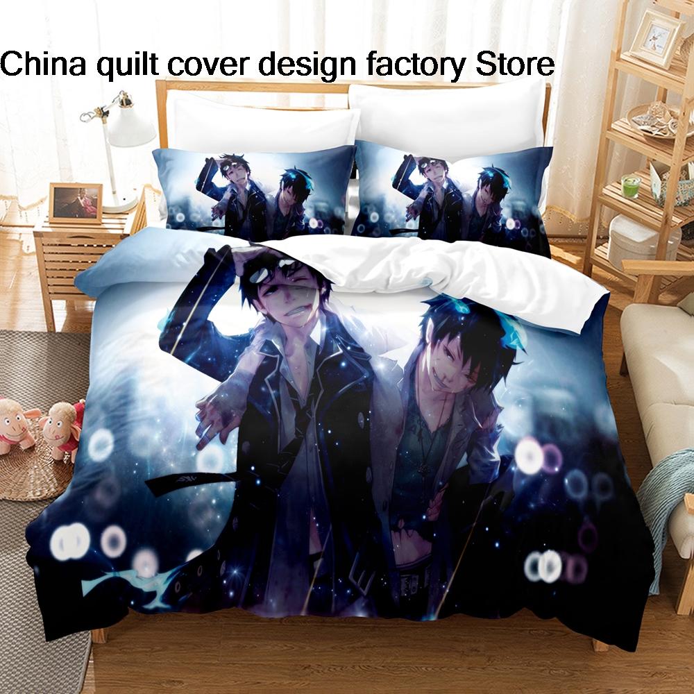 Bed linen 3D Print Anime Bedding Set 3Pcs Shonen Manga Duvet Cover Set with Pillowcases for Teens Fans Bedroom Decor bedding