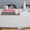 Biowashed White Check Cotton Tablecloth