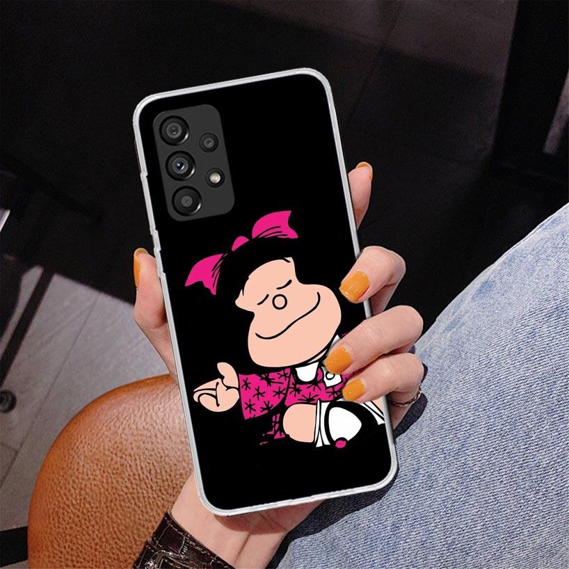 Cartoon Cute Mafalda Phone Case For Samsung Galaxy A52 A32 A22 A12 A51 A31 A50S A30S A20S A10S Note 20 Ultra 10 Plus S10 A72 A71