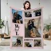 Custom Blanket with Words Picture Collage Customized Blankets,Birthday Souvenir Gifts Personalized Throw Blanket for Father, Mom