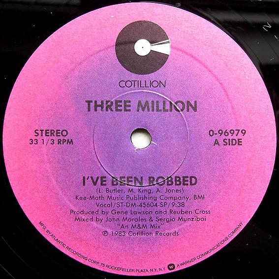 

12inch Record THREE MILLION - I ve Been Robbed 096979 Cotillion 1983 US Soul/Funk Used