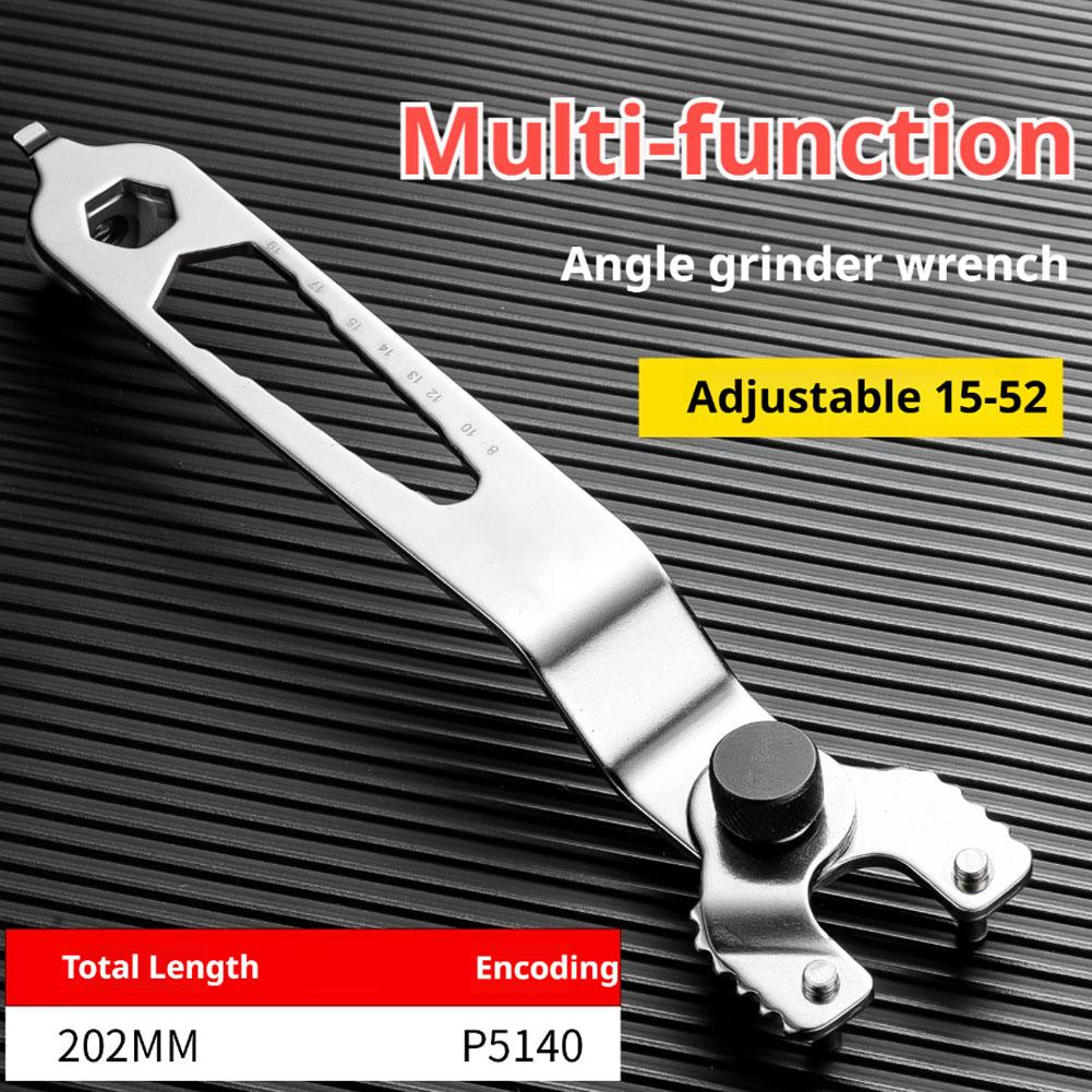 Angle Grinder Wrench 12-in-1 Multi-function Wrench Adjustable Spanner Wrench For Angle Grinder Steel Manual Tool Lock Nut Wrench
