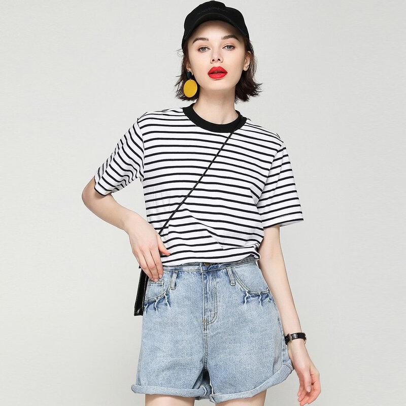 Women s Loose-Fit Striped Color-Block T-Shirt XL