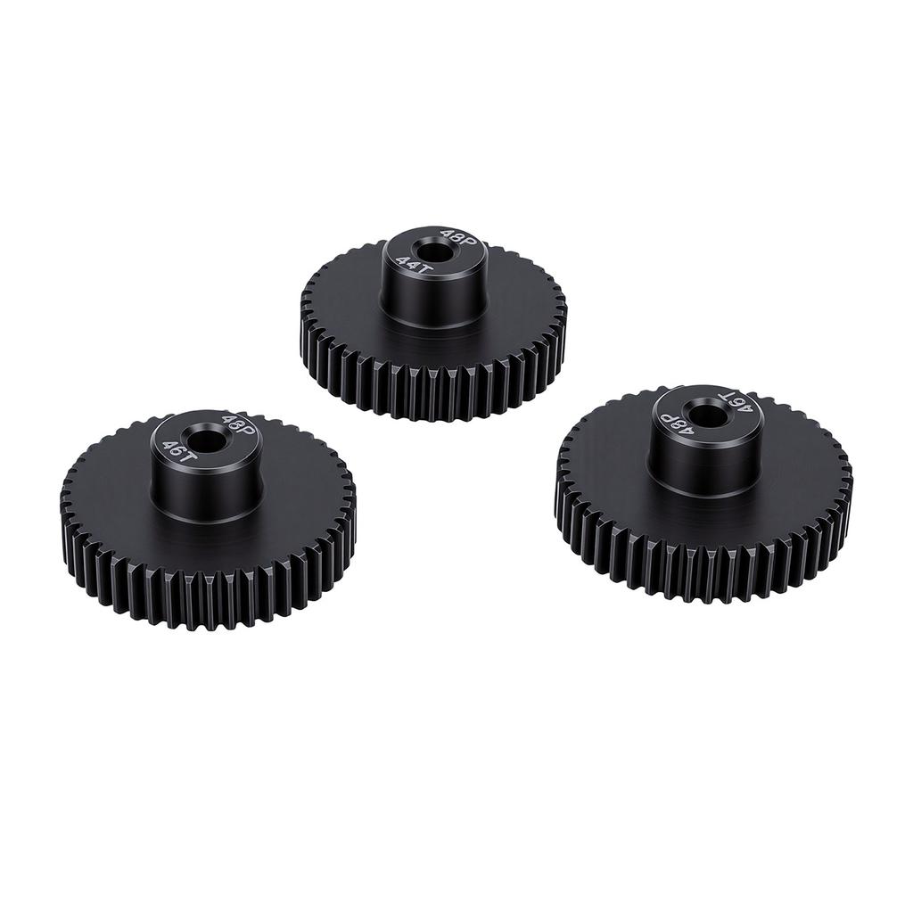 3PCS 48DP Pinion Gear 43T 44T 46T RC Car Motor Gear Hardened Steel M0.53 3.175mm Shaft Diameter